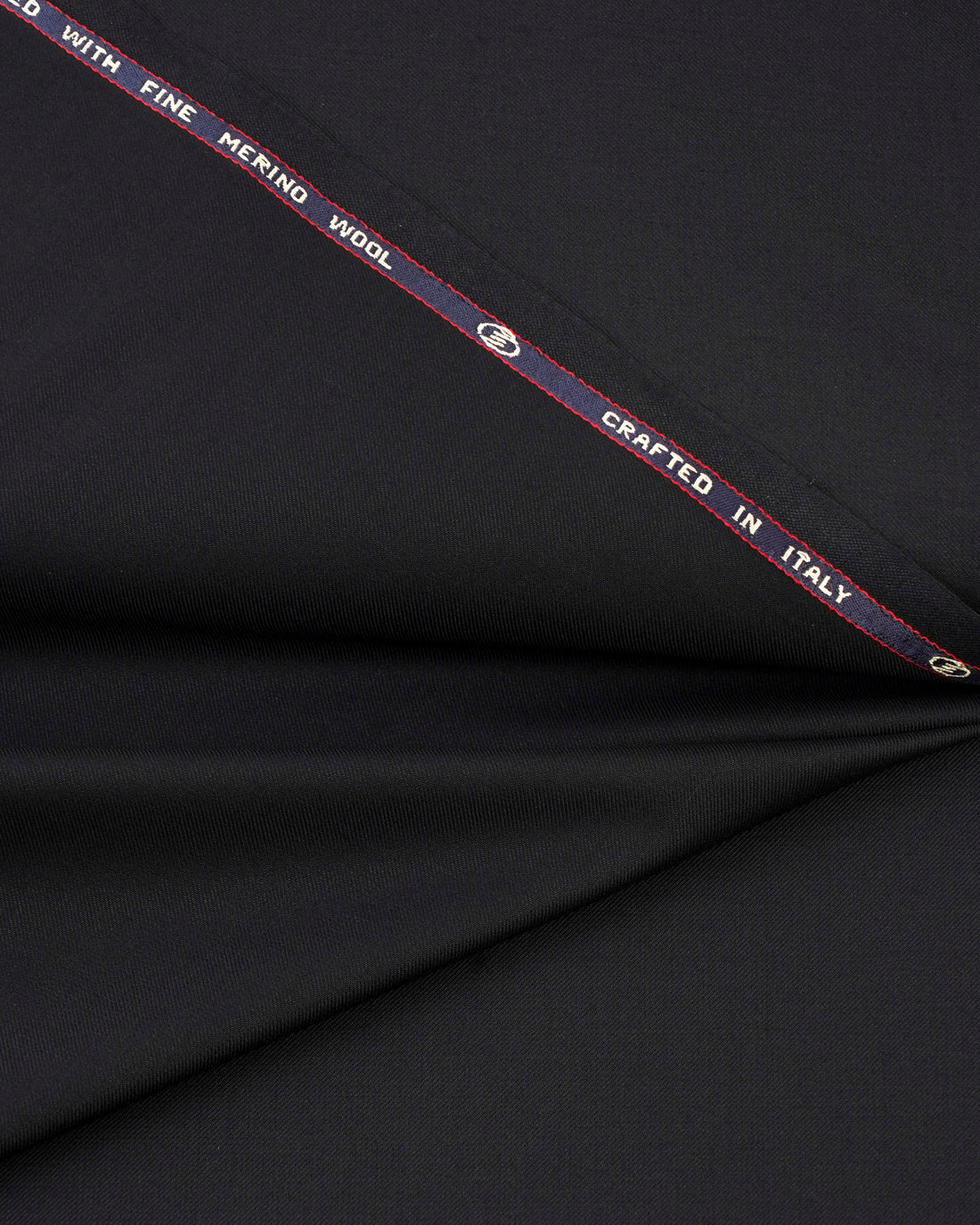 Elandor Comfort Stretch Black Merino Wool Suit Fabric
