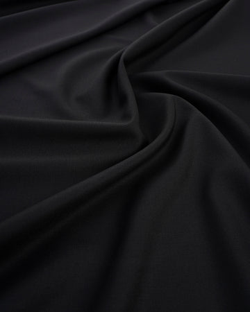 Elandor Comfort Stretch Black Merino Wool Suit Fabric