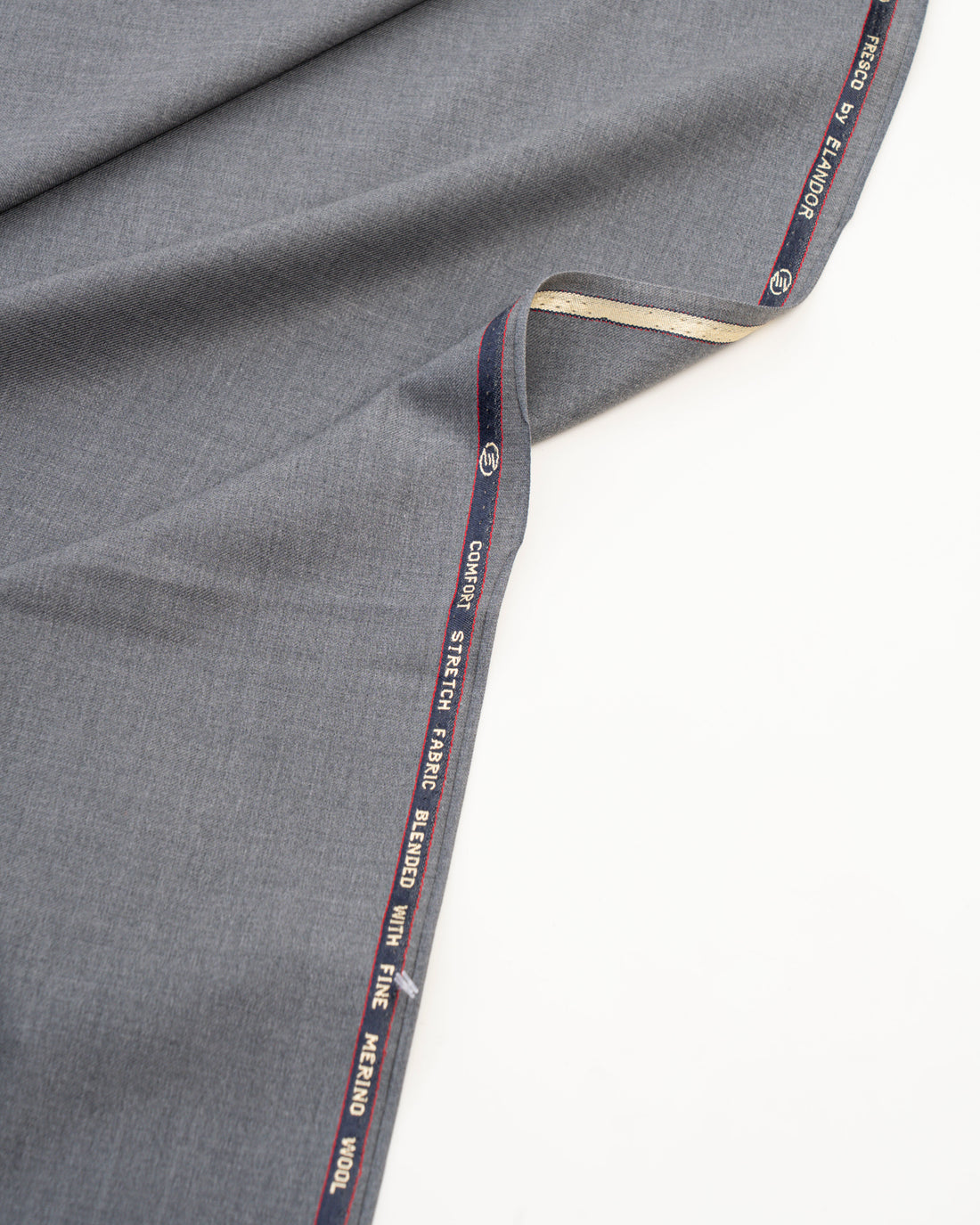 Elandor Comfort Stretch Dark Grey Merino Wool Suit Fabric