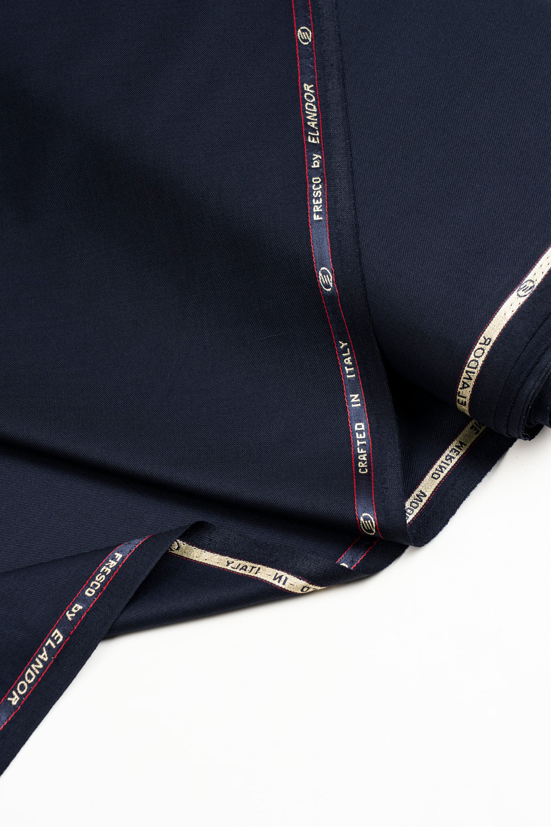 Elandor Comfort Stretch Navy Blue Merino Wool Suit Fabric