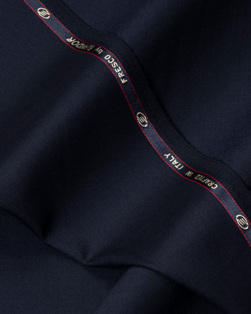 Elandor Comfort Stretch Navy Blue Merino Wool Suit Fabric
