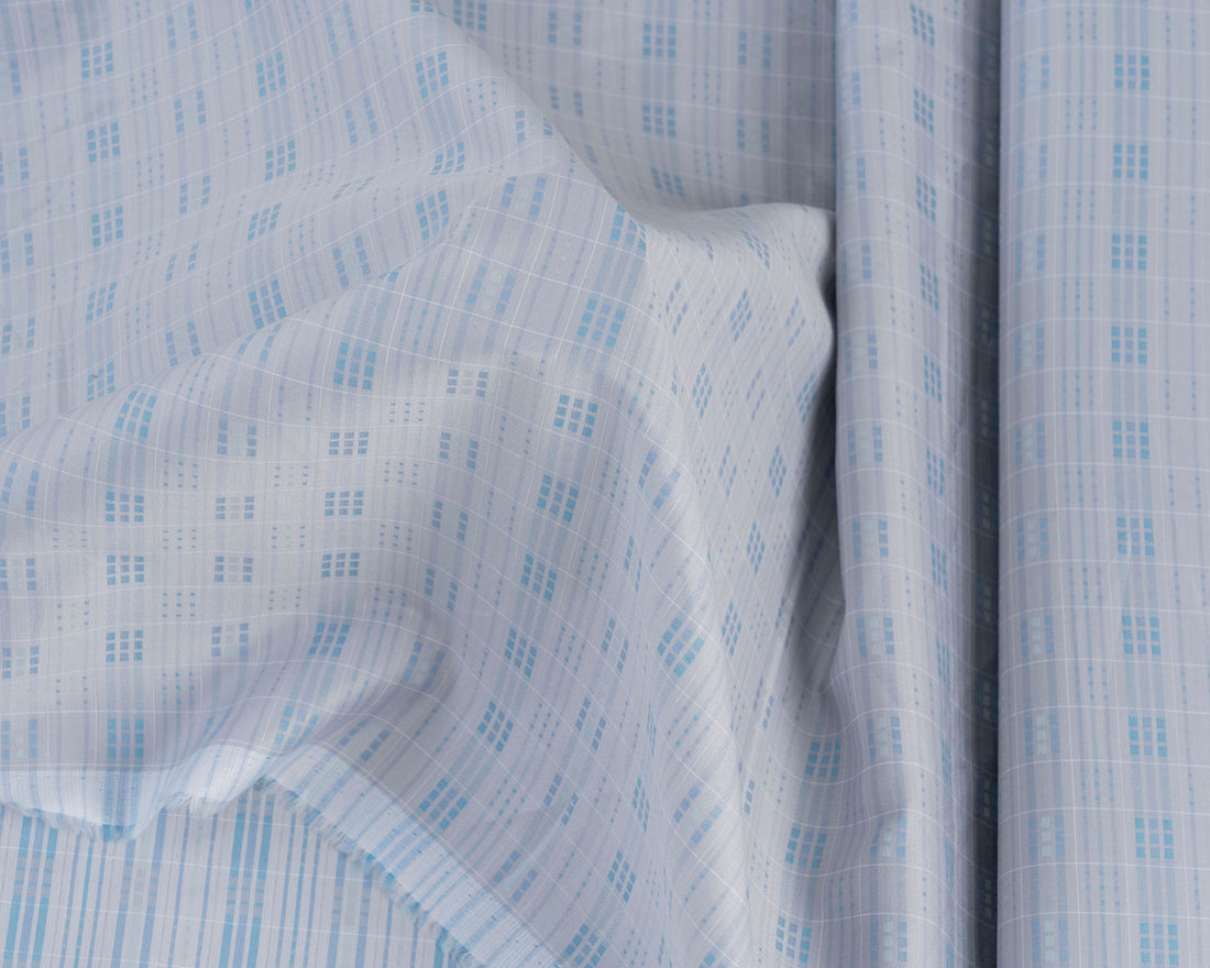Donear Ice Blue Dobby Shirting Fabric