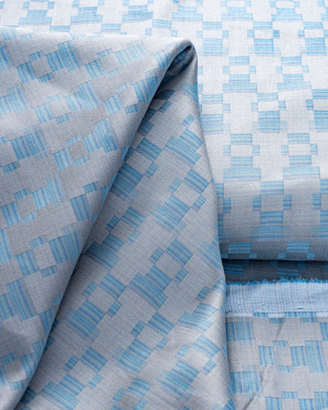 Donear Sky Blue Check Shirting Fabric