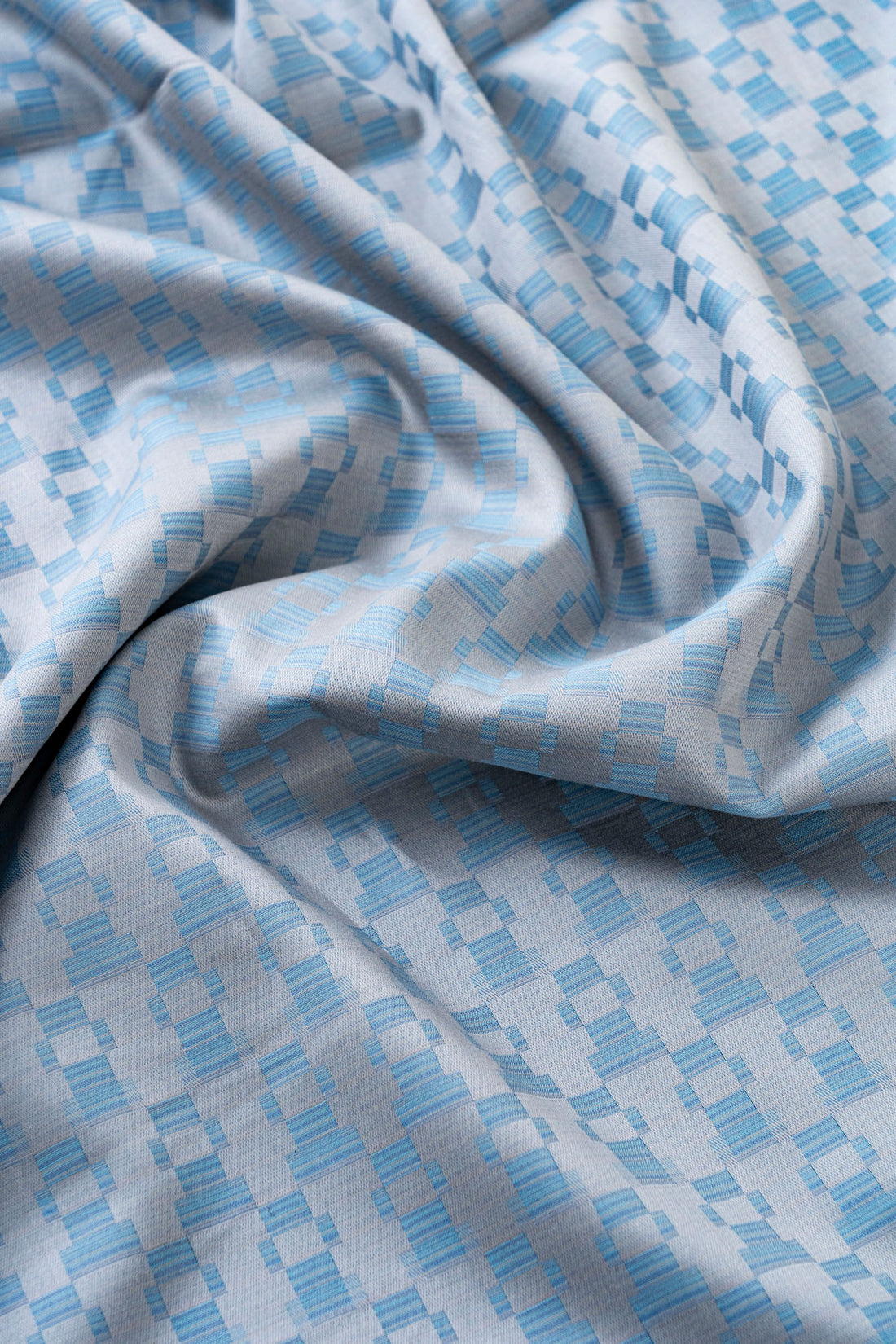 Donear Sky Blue Check Shirting Fabric