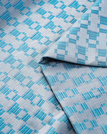 Donear Turquoise Check Shirting Fabric