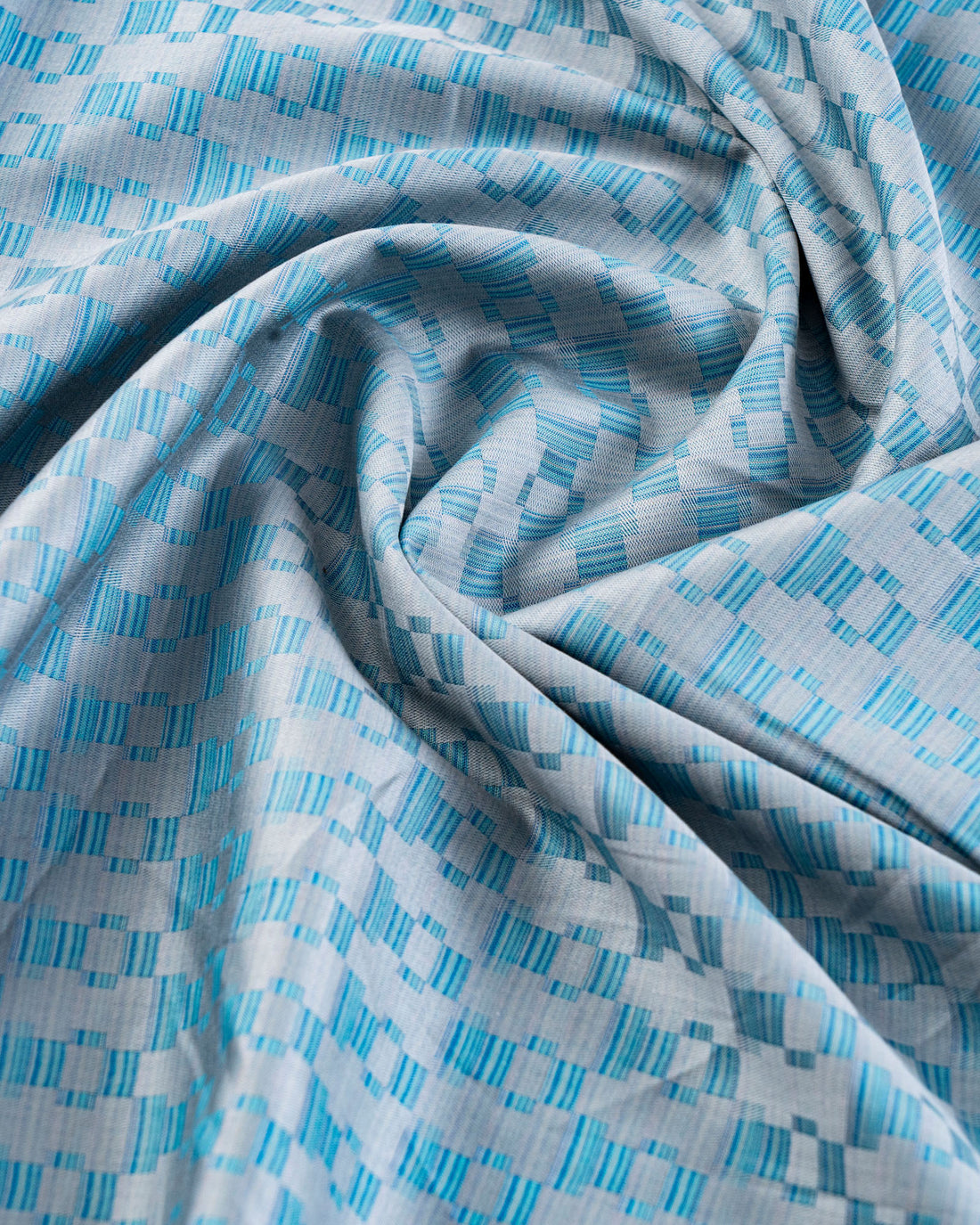 Donear Turquoise Check Shirting Fabric