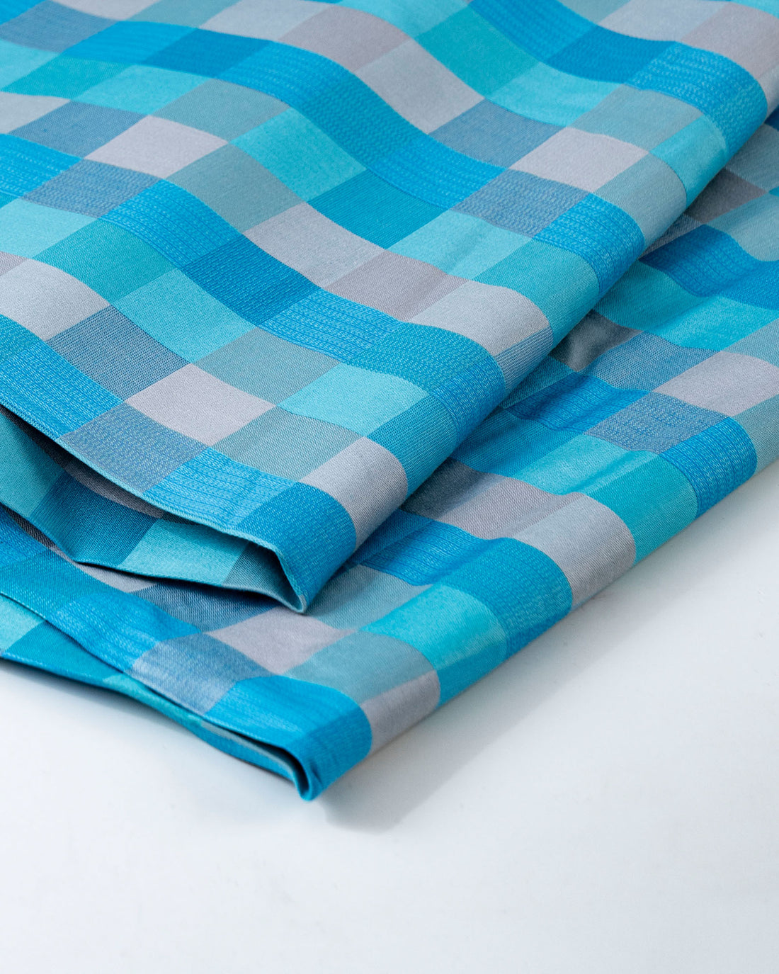 Donear Turquoise Check Shirting Fabric