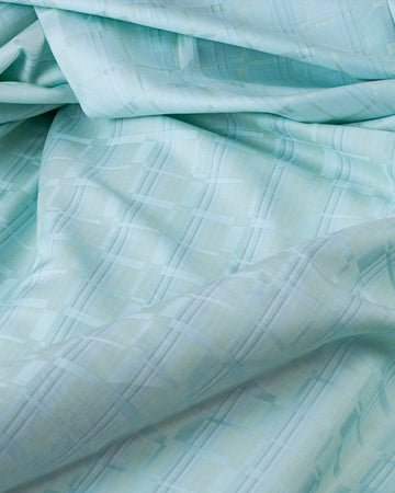 Donear Mint Blue Check Shirting Fabric
