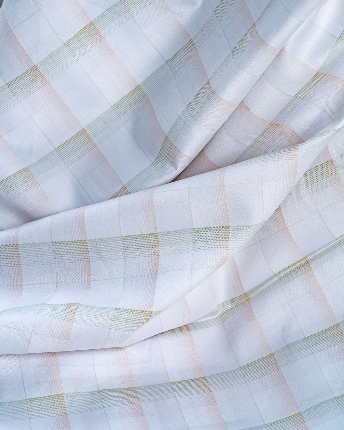 Donear White Check Shirting Fabric