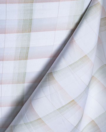 Donear White Check Shirting Fabric