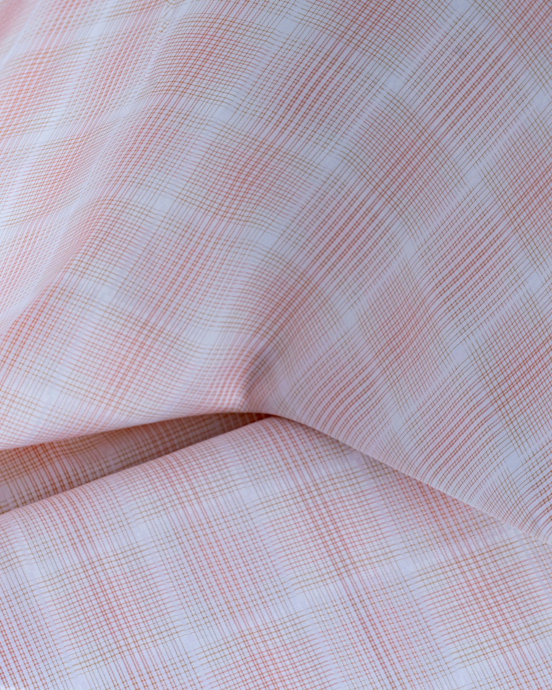 Donear Coral Pink Check Shirting Fabric