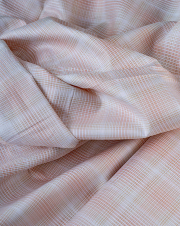 Donear Coral Pink Check Shirting Fabric