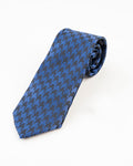 Blue and black tie set with matching pocket square cufflinks and gift box