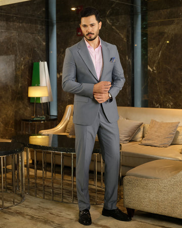 Elandor Cordova Steel Gray Suiting Fabric