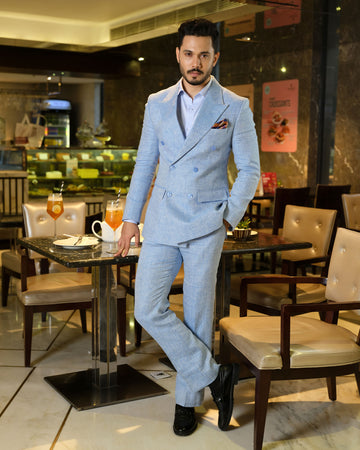 Sky Blue Premium Suiting Fabric
